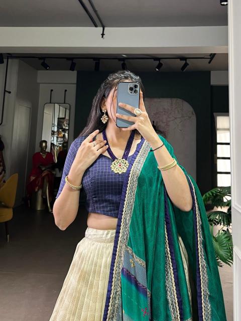 Artriddhs Dola silk D NO DEGITAL 15 Blue Customized lehenga choli in Gujarat